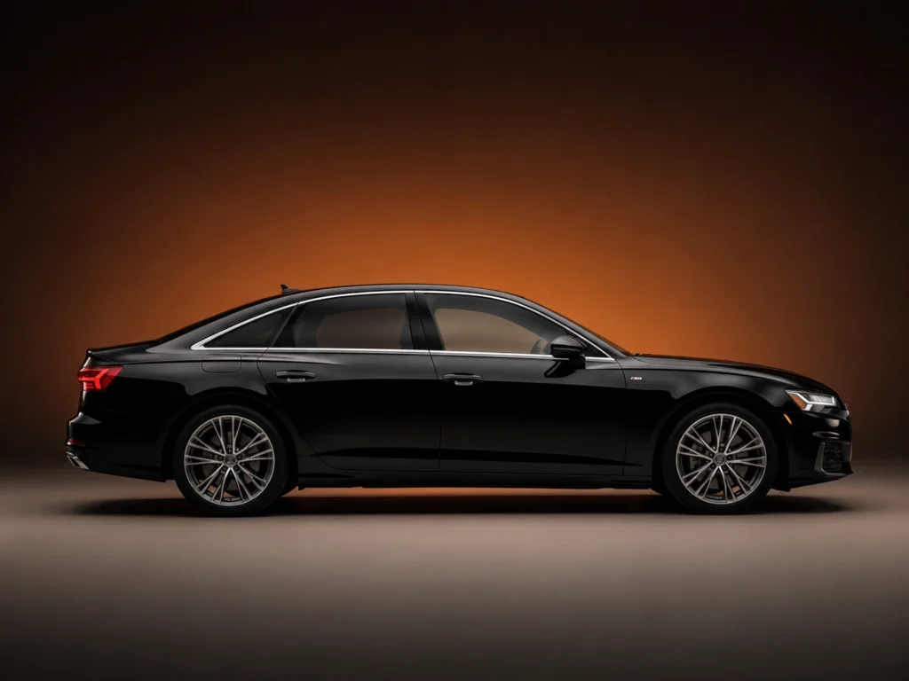 Black Audi A6 luxury sedan for Los Angeles chauffeur booking