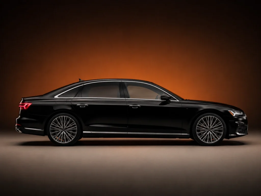 Black Audi A8 luxury sedan for Los Angeles premium chauffeur booking