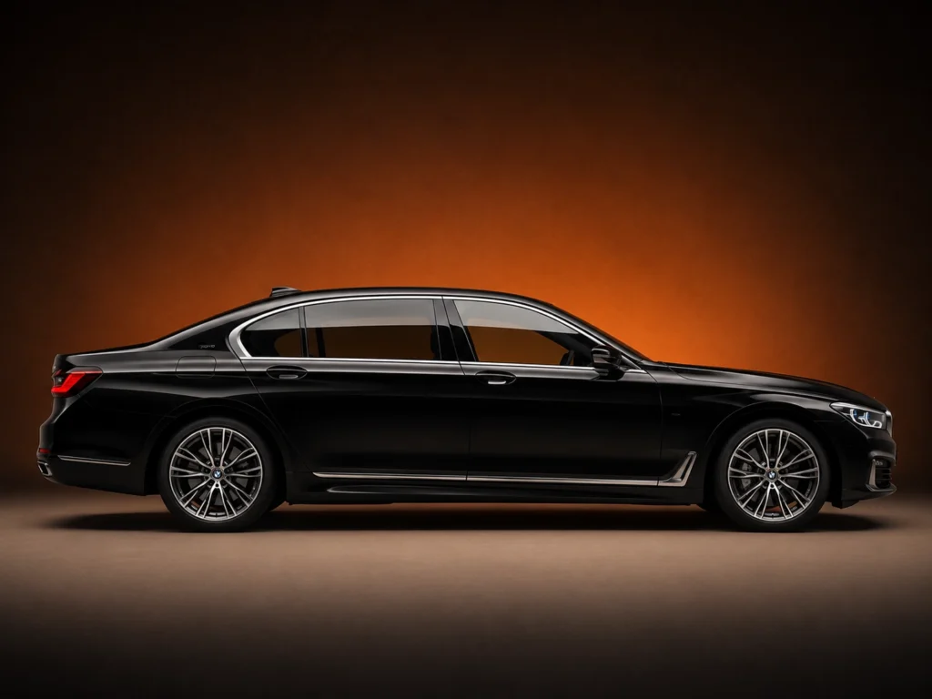 Black BMW 7 Series luxury sedan for Los Angeles executive black car service