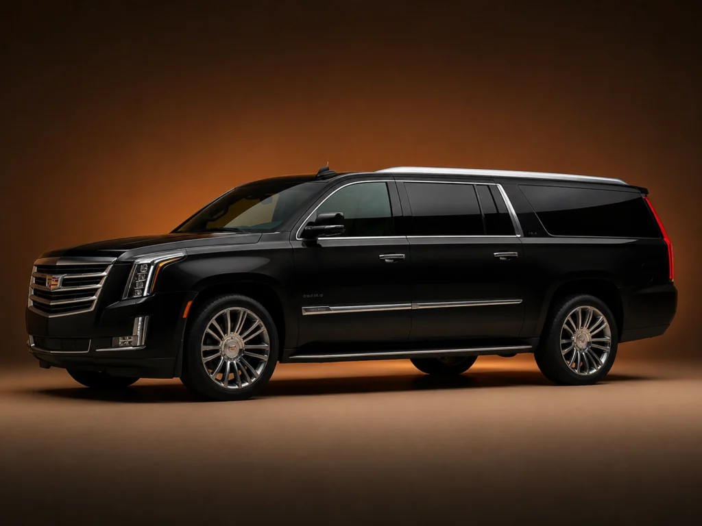 Black Cadillac Escalade ESV SUV for Los Angeles airport chauffeur service