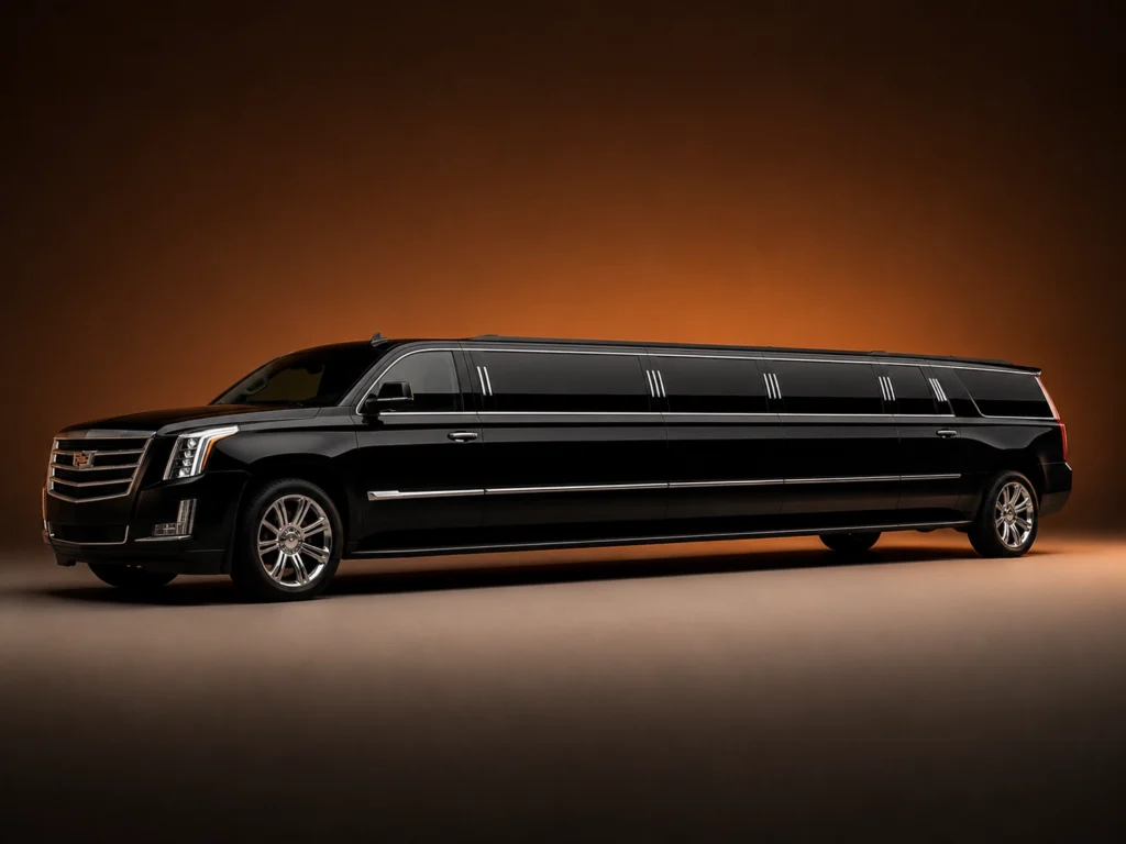 Black Cadillac Escalade stretch limousine for Los Angeles group chauffeur service
