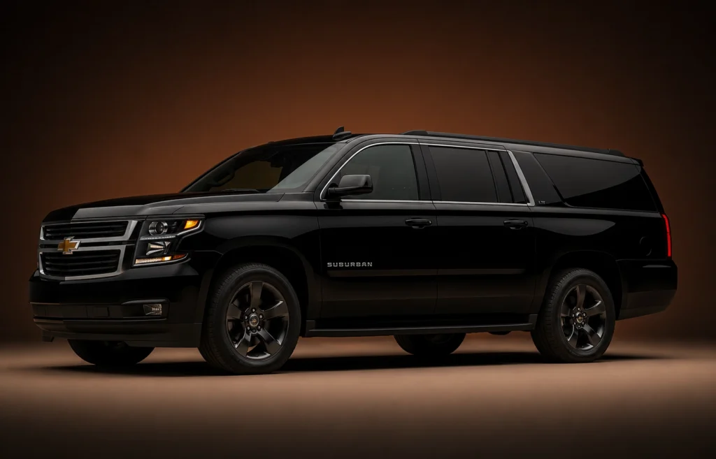 Black Chevrolet Suburban SUV for Los Angeles private group transportation