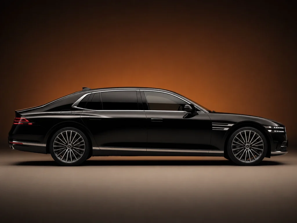 Black Genesis G90 premium sedan for Los Angeles chauffeur transportation