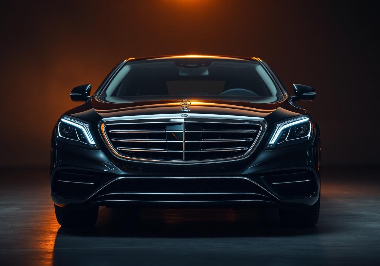 Black Mercedes-Benz S-Class sedan for Los Angeles chauffeur service