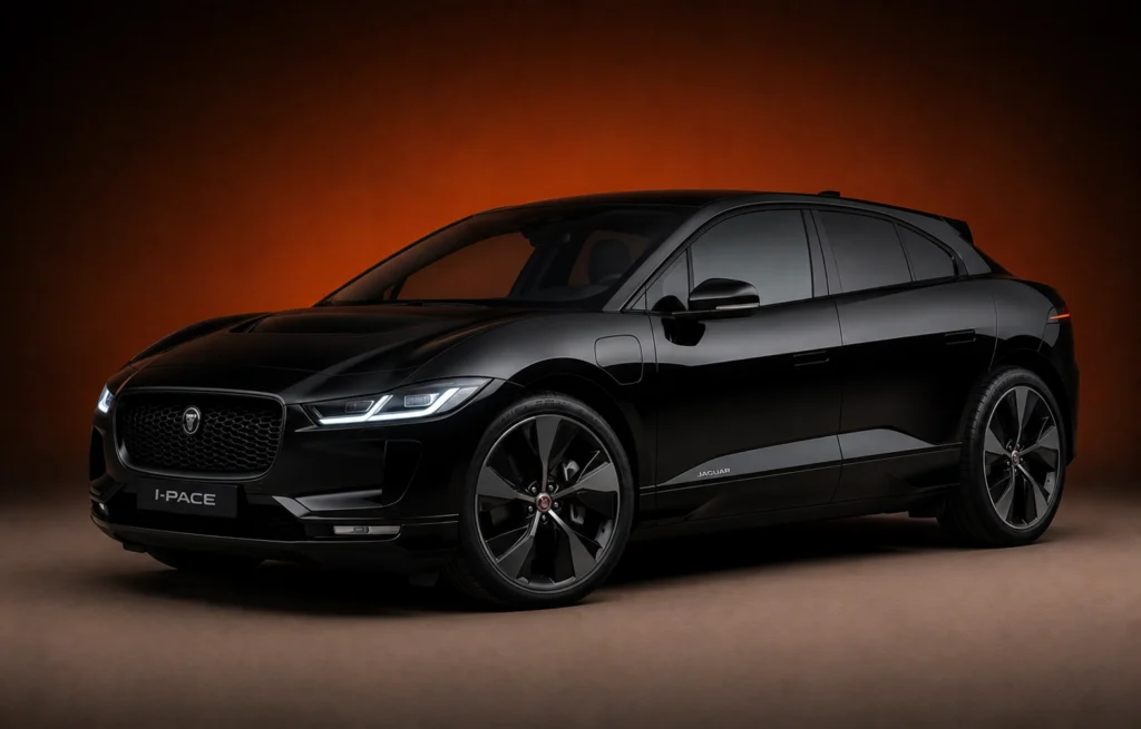 Black Jaguar I-PACE electric SUV for Los Angeles private transportation