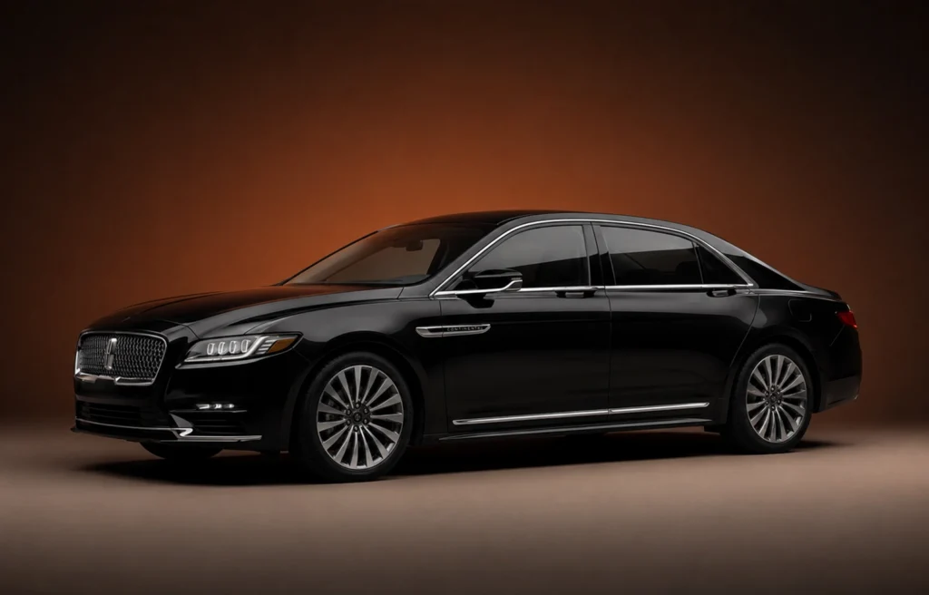 Black Lincoln Continental sedan for Los Angeles executive chauffeur service