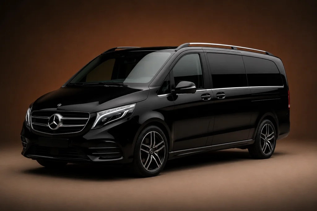 Black Mercedes-Benz V-Class van for Los Angeles luxury group transportation